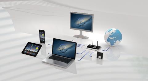 Computadores y equipos conectados entre sí